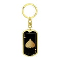 thumbnail image 4 of Jack Of Spades Gold Keychain Dog Tag Stainless Steel or 18k Gold, 4 of 16