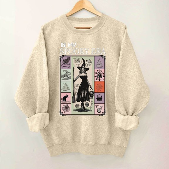 Inverlee Womens Halloween Sweatshirts Cute Pumpkin Ghost Graphic T-shirt Loose Fit Round Neck Sweatshirt Long Sleeve Tunic Pullover Tops Halloween Costumes