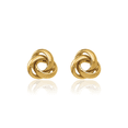 thumbnail image 5 of 14K Solid Yellow Gold Twisted Love Knot Symbol Stud Earrings, 5 of 10