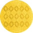 thumbnail image 1 of Ahgly Company Indoor Round Oriental Yellow Traditional Area Rugs, 3' Round, 1 of 4