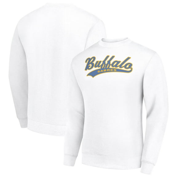 Men's Starter  White Buffalo Sabres Tailsweep City Pullover Sweatshirt