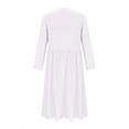 thumbnail image 5 of Plus Size Long Dresses for Spring Ladies Fashion Women Long Sleeve Button V-Neck Dress Solid Dresses Pocket White M, 5 of 7