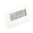 thumbnail image 3 of Reloj despertador digital LCD Pantalla clara Diseño simple Termómetro digital Higrómetro para el hogar Dormitorio Escuela Oficina 2158L Blanco con luz, 3 of 12