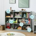 thumbnail image 5 of 3-Tier Bookshelf, 8-Section Wooden Bookcase, Storage Organizer with Anti-Tilt Device, Modern Storage Display Cabinet for Living Room, Classroom, Kid’s Room (White), 5 of 6