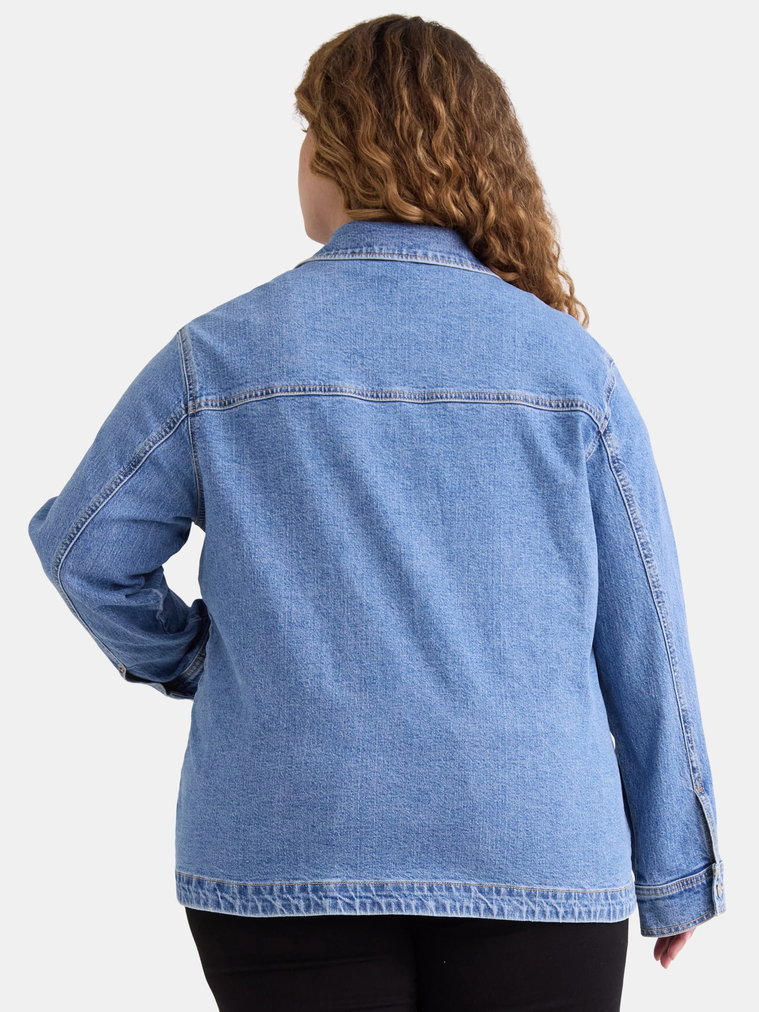 Time and Tru Women's and Women’s Plus Denim Utility Jacket, Sizes XS-4X