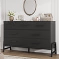 thumbnail image 1 of Commode à 7 Tiroirs pour Chambre, Commode Autoportante de 52 Po de Large avec Rangement, Coffre de Rangement en Bois pour Garde-Robe pour Salon, Chambre, Entrée, Noir, 1 of 7