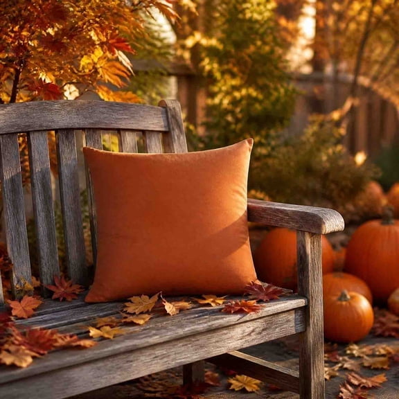 Burnt Orange Fall Buffalo Plaid Throw Pillow Covers 18x18 Inch Set of 1 Checkered Throw Pillow Outdoor Fall Front Porch Decor for House and Yard, A