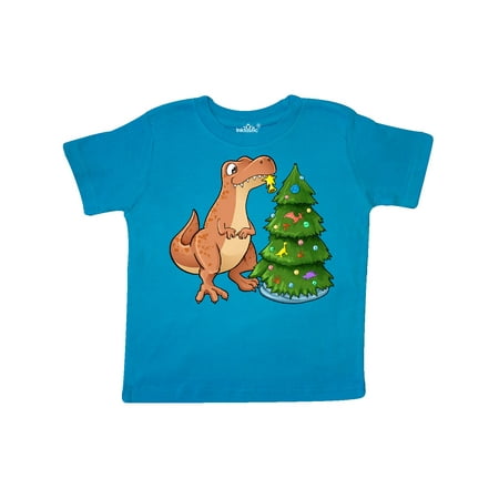 

Inktastic Tyrannosaurus Rex Decorating Christmas Tree Gift Toddler Boy or Toddler Girl T-Shirt