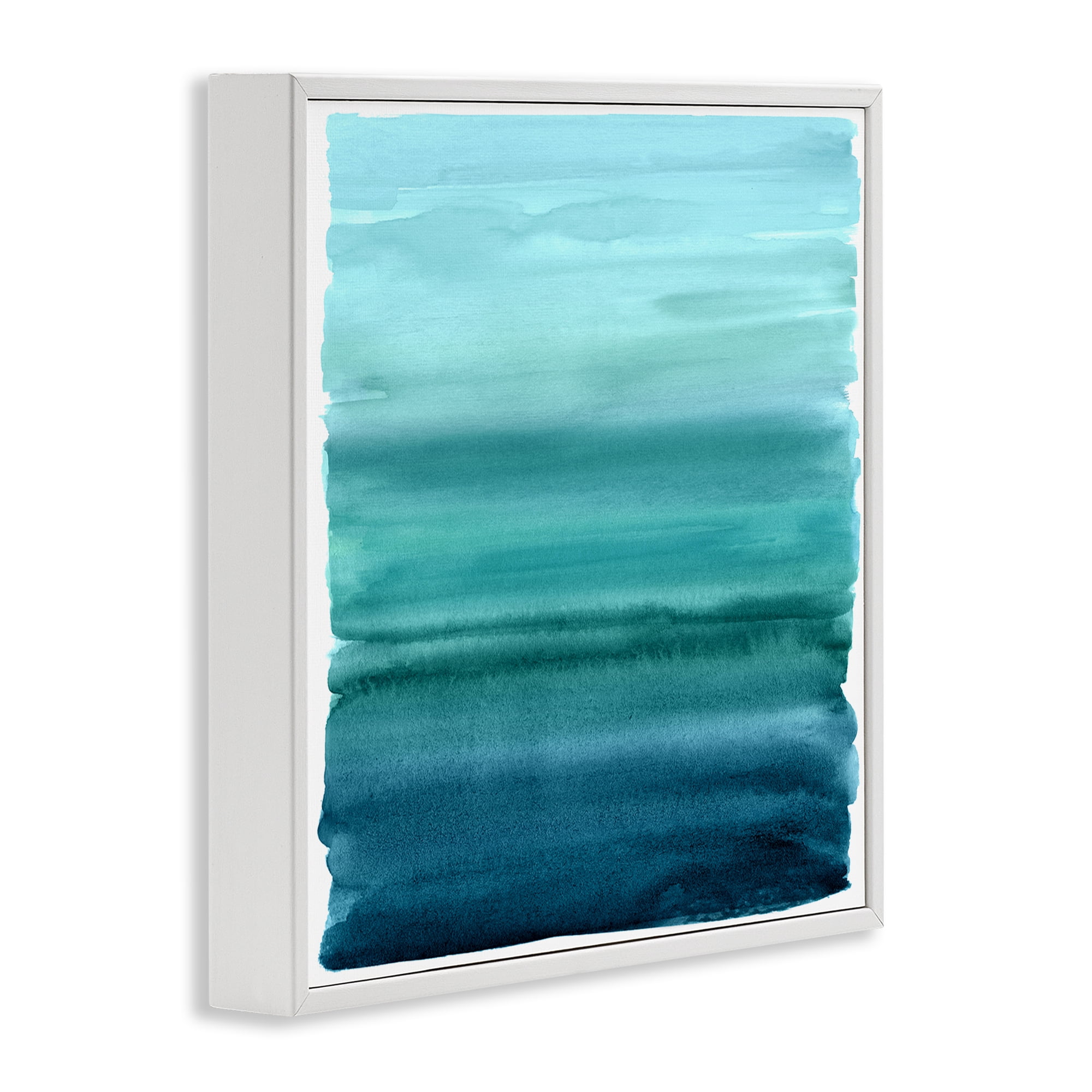 Stupell Industries Aqua Ombre Gradient White Framed Giclee Art, design by Allie Corbin
