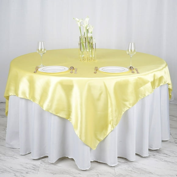 BalsaCircle 72" x 72" Square Satin Table Overlays - Wedding Party Reception Catering Linens Dinner Banquet Event Decorations