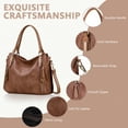 thumbnail image 3 of JOYSON Women's Shoulder Bag,Handbags,Tote Zipper Purse PU Leather Top-handle Satchel Bags Ladies Medium Brown, 3 of 8