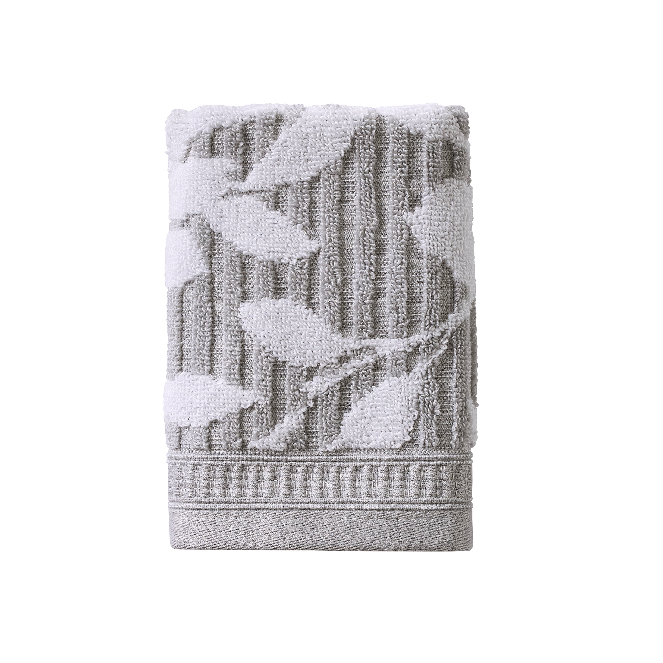 Better Homes & Gardens Signature Soft Floral 6 Piece Towel Set,Soft Silver/Arctic White