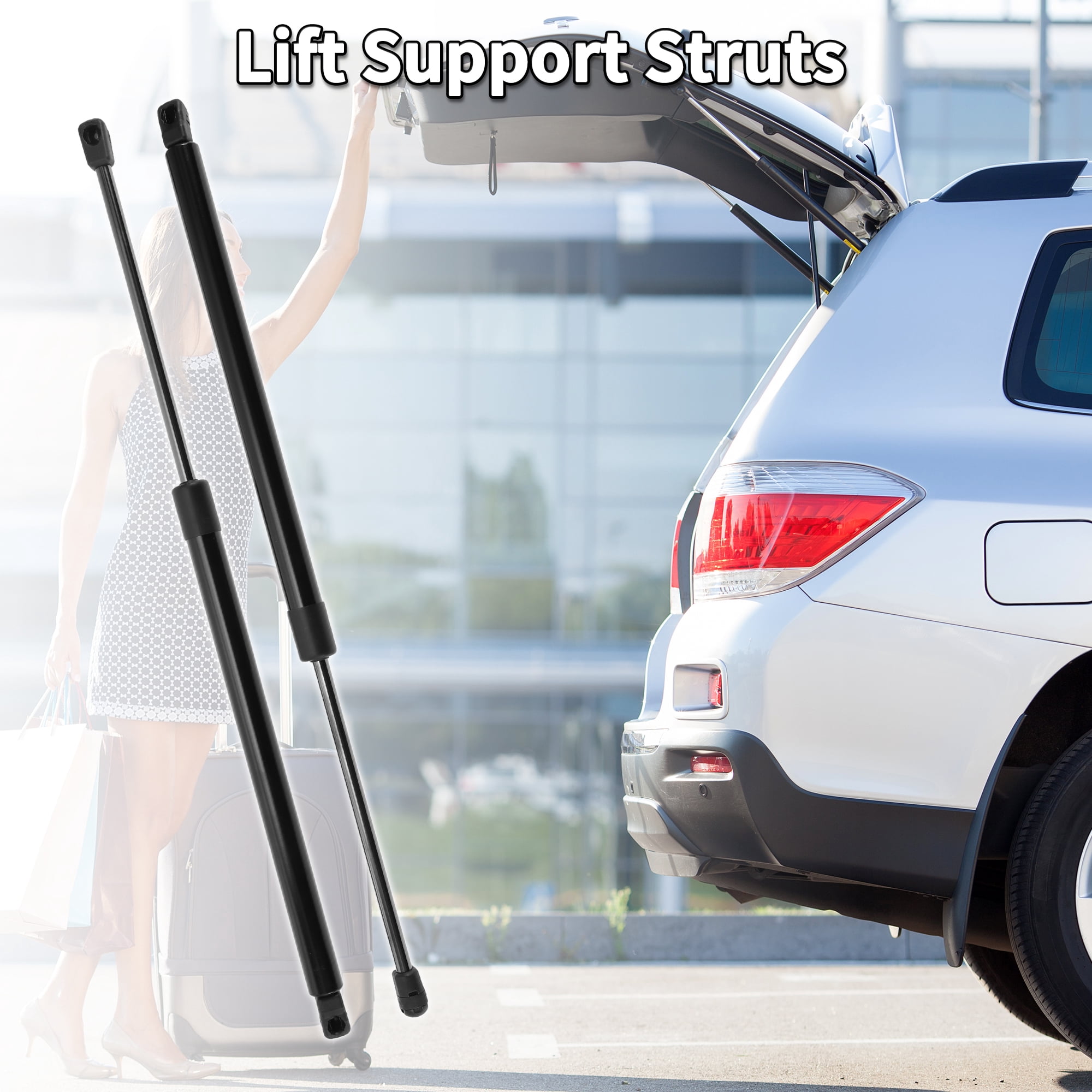Unique Bargains 2Pcs Lift Supports for Ford Edge 2007-2014 Rear Gate Gas Spring Black