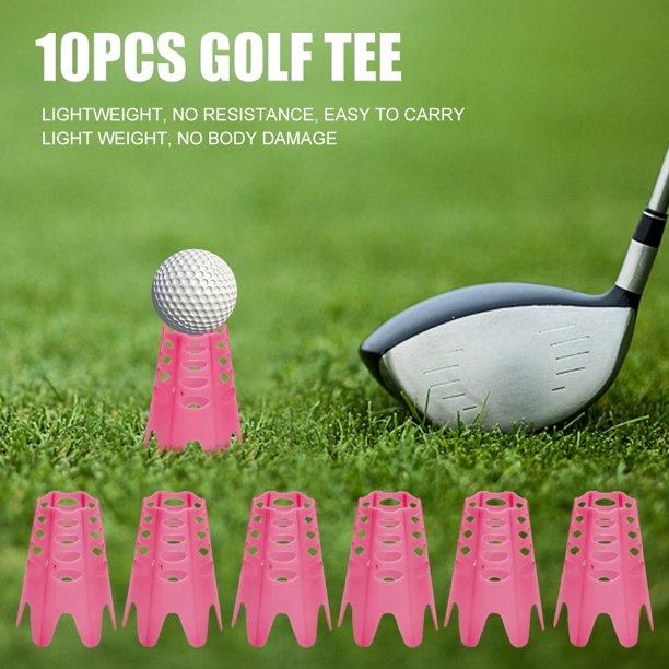 Titular De Tee De Golf 10pcs Ball Nail Portable Golf Ball Nail Tees Reutilizable Deportes al aire libre (rojo)