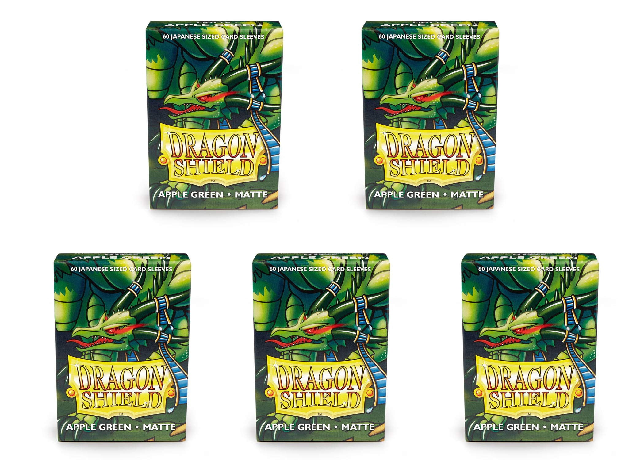 5 Packs Dragon Shield Matte Mini Japanese Apple Green 60 ct Card Sleeves Value Bundle!