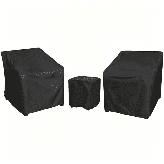 MISSMILE Patio Furniture Covers,Outdoor Furniture Cover Waterproof,Patio Furniture Set Covers for 3 Piece Outdoor Bistro,Patio Sofa Covers Set for 2 Chairs and Coffee Table,Black