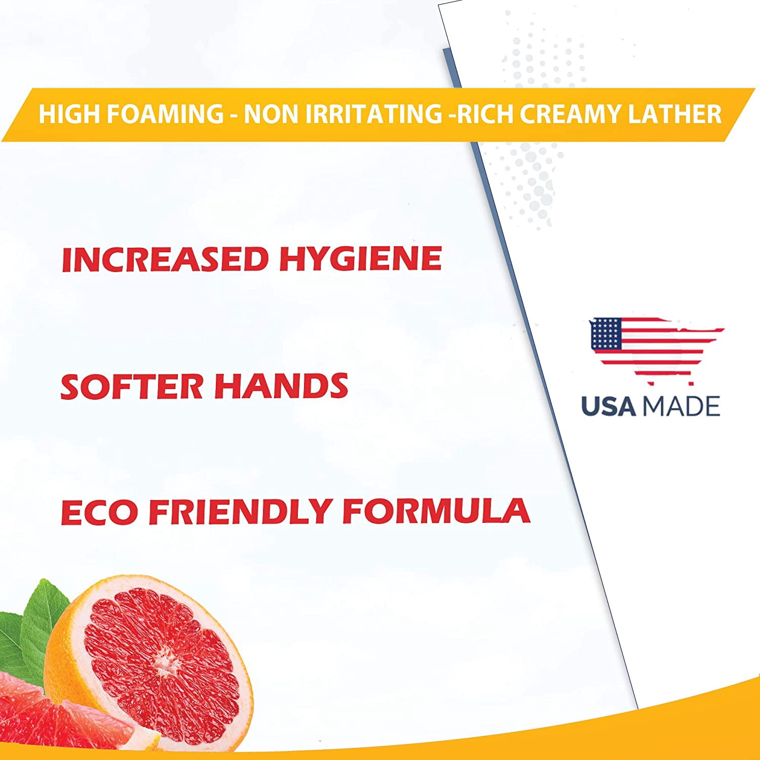 Foaming Hand Soap Refills Jug Grapefruit Scent Foam Refill Made in USA, 128 ounce (1 Gallon)