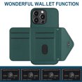 thumbnail image 4 of for iPhone 13 Pro Max Slim Case with Card Holders and Strap for Women, iPhone 13 Pro Max Phone Case Wallet PU Leather Kickstand RFID Blocking Flip Shockproof Wallet Case - Green, 4 of 11