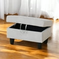 thumbnail image 3 of JESTOP 28.5" Ottoman with Storage, Fabric Ottoman Foot Rest Stool, Rectangle Upholstered Footstool, Storage Bench, 3 of 7