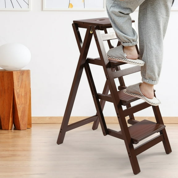 SHZICMY Portable Folding Step Stool Non-slip Step Stool Ladder 220LBS Load 4-Step Ladder