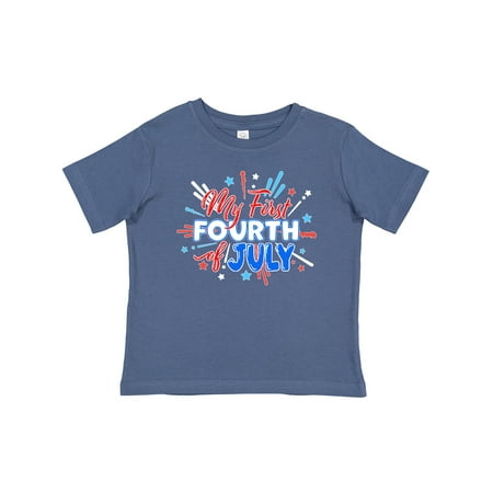 

Inktastic My First Fourth of July- Red White and Blue Fireworks Gift Baby Boy or Baby Girl T-Shirt
