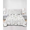 thumbnail image 3 of Sparrow Twin Size Down Alternative Comforter, Lightweight Comforter Quilt Bedding Set with Pillow Shams Spring Birds on The Branches Vintage Country All Seasons Bed Comforter Duvet Insert 68"x86", 3 of 7
