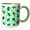 Green/White, variant on 3drose, Love Bugs Green Ladybug Print with Hearts, 11oz Mug