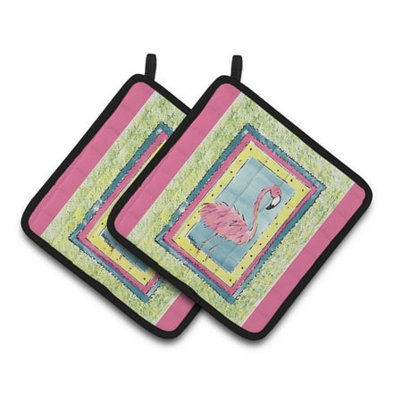 

Carolines Treasures 8106-APTHD Bird - Flamingo Pair of Pot Holders 7.5HX7.5W multicolor
