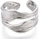 thumbnail image 3 of 2 Anillos de puño anchos, anillos abiertos, anillos personalizados para nudillos, joyería delicada y moderna para mujer, acero inoxidable, color, talla 8 (18,1 mm)., 3 of 4