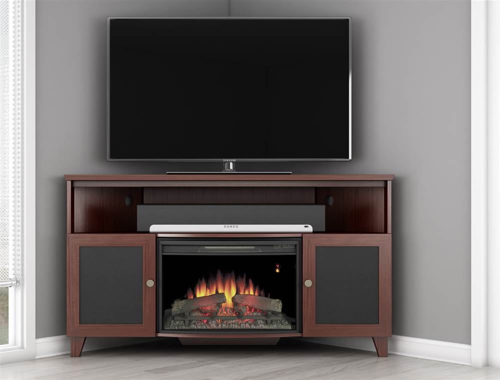 Curved Electric Fireplace In Dark Cherry Finish Com - Dark Cherry Wood Electric Fireplace Curved Electric Fireplace In Dark Cherry Finish Com - Dark Cherry Wood Electric Fireplace