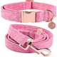 thumbnail image 1 of Collar y correa de perro DOGWONG de algodón rosa para niñas y perros, 1 of 6