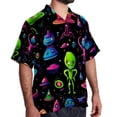 thumbnail image 2 of Alien Men's Short Sleeve Poplin Shirt with Spread Collar Tops, Casual Printed Button Down, Summer Beach Shirt for Men - Unisex, Stylish Men's Shirts, 2 of 6