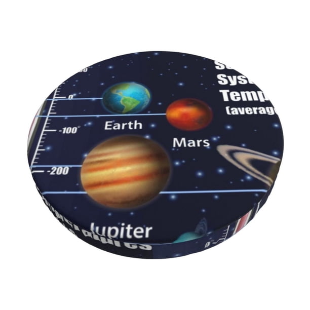 Balery Solar System Fundas de asiento para taburete de bar redondo de tela de terciopelo ajustables que protegen de arañazos y manchas para sillas de 14 a 17 pulgadas.-13 inch