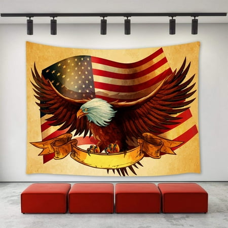 CADecor American Flag Bald Eagle Tapestry,Vintage American Flag USA Flag Bald Eagle Wall Tapestry Home Decoration Wall Decor for Bedroom Living Room College Dorm 51x60 (Best College Dorm Rooms In America)