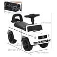 thumbnail image 3 of Aosom Compatible Baby Sliding Car, Ride on Toys for Toddlers, Foot to Floor Slider Push Stroller, w/Horn Seat Storage Anti-overturning System White, 3 of 10