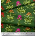thumbnail image 2 of Soimoi Silk Fabric Leaves & Floral Artistic Printed Fabric 1 Yard 42 Inch Wide, 2 of 3