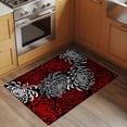 thumbnail image 3 of Floral Pattern 2x3 Area Rugs for Living Room, Outline White Red Chrysanthemum Graphic Non Slip Floor Mat Washable Low-Profile Indoor Carpet for Bedroom, Dining Room, Bathroom, 3 of 9