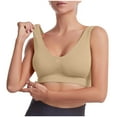 thumbnail image 2 of Yeaiivve 3Pack Wireless Bras for Women Mesh Push Up Sports Bras Comfort Liftup Breathable Bralette Everyday Bras Khaki,XXXXL, 2 of 7