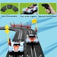 thumbnail image 4 of Juegos de pistas de carreras eléctricas para niños y niños que incluyen 4 coches de ranura escala 1:43 y 2 controladores, juguetes de regalo para niños, 4 of 5