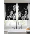 thumbnail image 2 of White Dandelion Sheer Curtains 45 Inch Length 2 Panels Set Window Treatments, Spring Flowers Botanical Vintage Black Rod Pocket Semi Curtains for Living Room/Bedroom/Kitchen Décor, 104"W x 45"L, 2 of 7