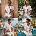 thumbnail image 2 of FOR U DESIGNS Plum Blossom Clouds Horse Print Couple Outfits Matchable Clothes Linen-Like Sleeveless Women's Dress and Men's Button Down Shirt for Summer Date Night, 2 of 7