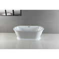 thumbnail image 4 of Aqua Eden VTDE602824 60-Inch Acrylic Oval Double Ended Pedestal Tub with Drain (No Faucet Drillings) in Glossy White, 4 of 10