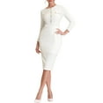 thumbnail image 2 of Allegra K Button Front Dress Women's Tweed Contrast Color Elegant Dresses, 2 of 6