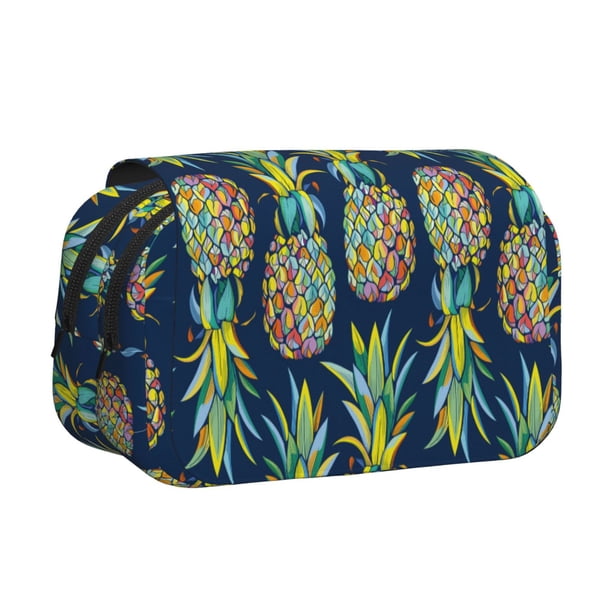 Easygdp Colorful Pineapples para Estuche de Lápices con Tapa Flip, Suministros de Oficina y Universidad para Adolescentes y Adultos