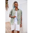 thumbnail image 3 of COOFANDY Men's Beach Shirts Short Sleeve Casual Shirt Summer Hawaiian Linen Shirts, 3 of 6