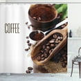 thumbnail image 1 of Ambesonne Coffee Shower Curtain, Ground Coffee Beans, 69"Wx70"L, Brown Green, 1 of 3