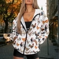 thumbnail image 6 of Yuyamidu Womens Hoodie Chicken Sweatshirts for Women Boho Jacket Zip Up Hoodies for Women Cute Hoodies Zip Up Sweatshirt with Pockets Long Sleeve Sweatshirts L, 6 of 8