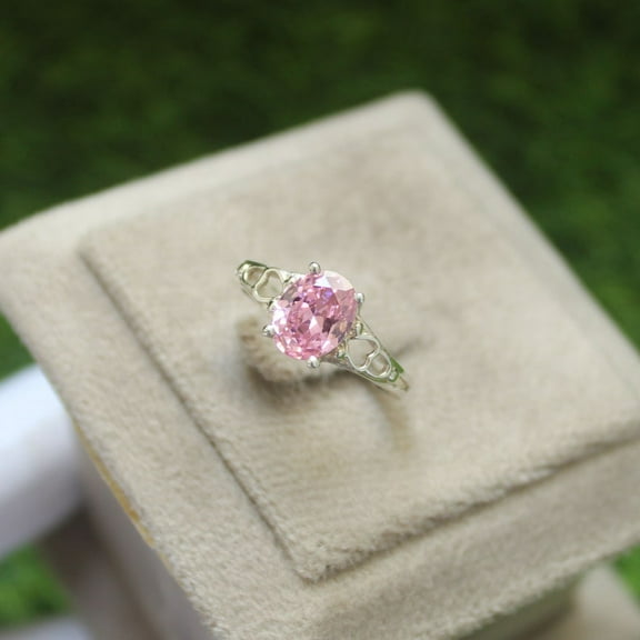Natural Pink Sapphire Ring, 925 Sterling Silver Ring, Gift for Her, Gemstone Ring, Birthstone Rings for Women, Gift For Her