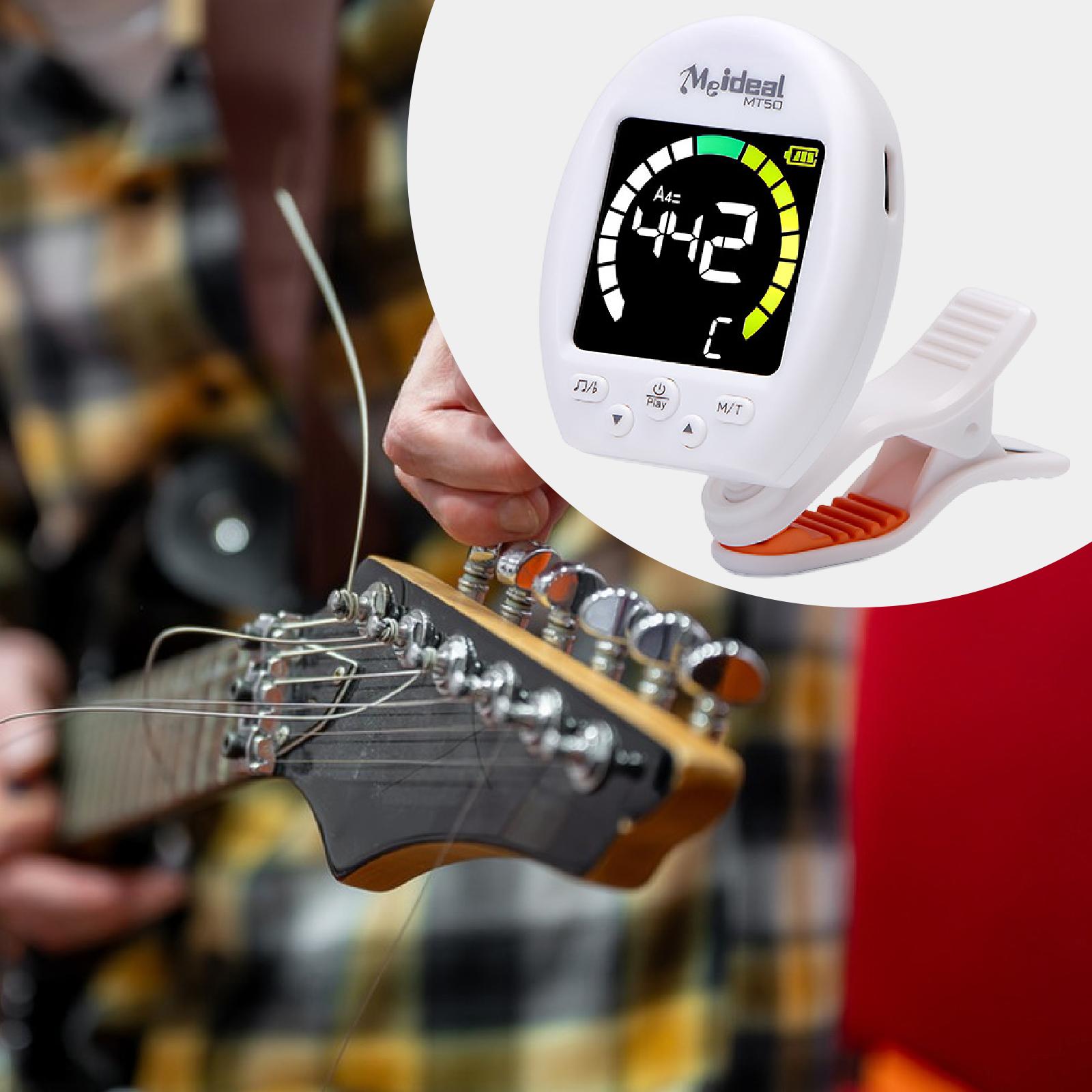 Guitar Tuner Display Screen Rotatable Clip Portable ABS for Violin Ukulele Guitar Players and Students