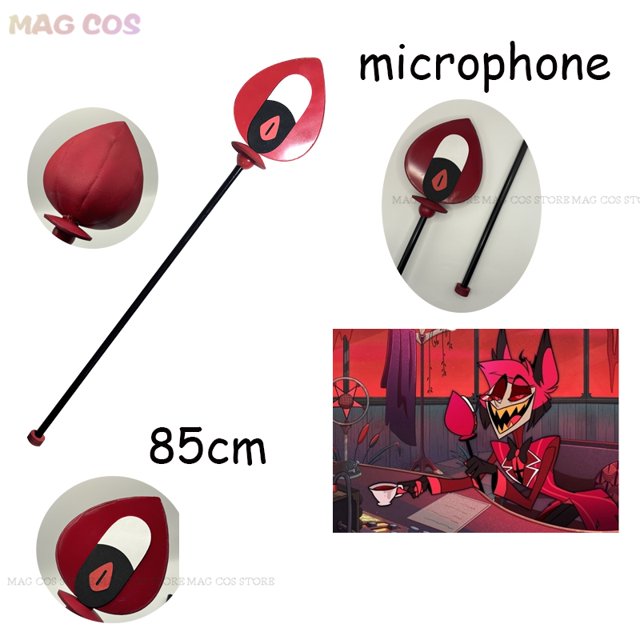 Cos Hazbin Alastor Cosplay uniforme de Hotel disfraz para hombres adultos, accesorios para el cabello de Halloween, traje rojo, gafas, casco